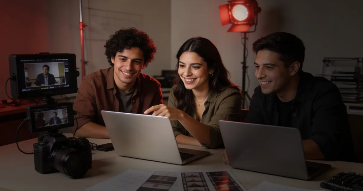 Estudiante edita contenido vertical para TikTok y Reels como parte de su proceso para estudiar producción audiovisual