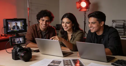 Estudiante edita contenido vertical para TikTok y Reels como parte de su proceso para estudiar producción audiovisual